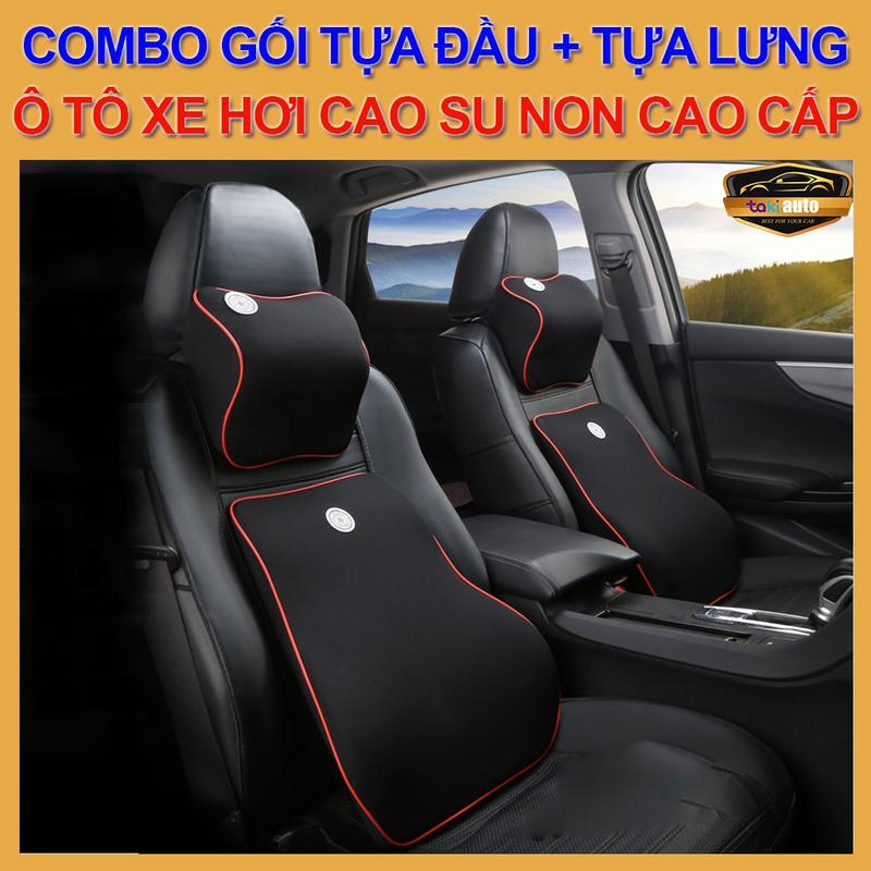 Gối tựa đầu và tựa lưng xe ô tô cao su non cao cấp đàn hồi tốt, gối kê cổ tựa lưng ghế oto xe hơi, gối tựa đầu lót đệm chống đau mỏi trên ô tô
