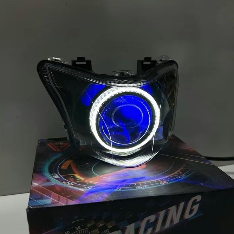 Pha đèn wave RSX 110 từ năm 2014-2024 độ bi cầu E11+viền đen công suất 65w bảo hành 2 năm