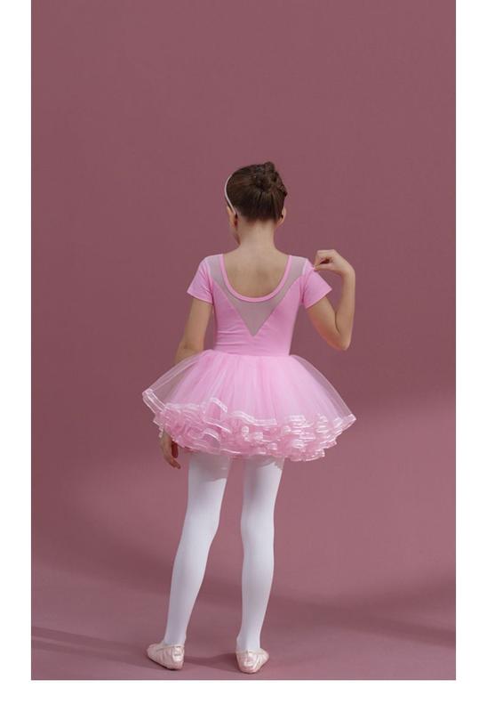Product Introduction of KID'S cherry powder dancing dress girls short sleeve cotton one-piece tutu + pink skirt 13