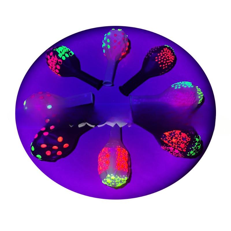 Product Introduction of Fluorescent Balloon Luminous Wave Dot Neon Balloon Party Decoration Candy Dot Halloween Transparent Set Balloon 2