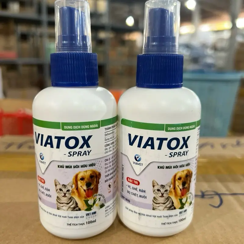 VIATOX SPRAY 100ml ĐIỀU TRỊ VE, RẬN, BỌ CHÉT, RUỒI