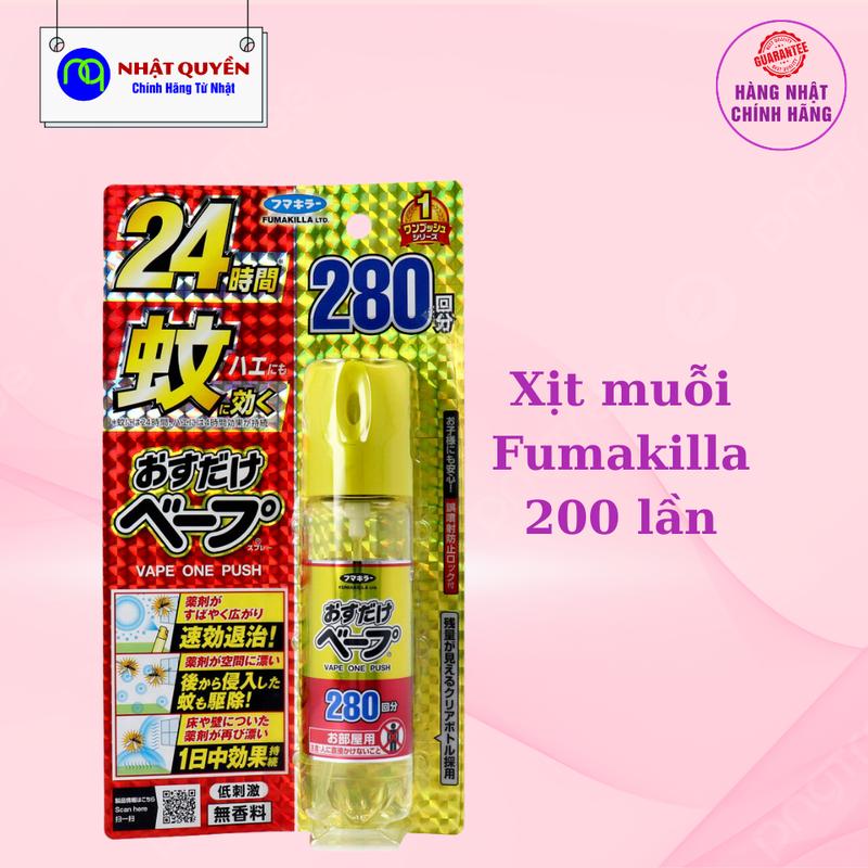 Xịt Diệt Muỗi Fumakilla 280 Lần Nhật Bản Chính Hãng 2
