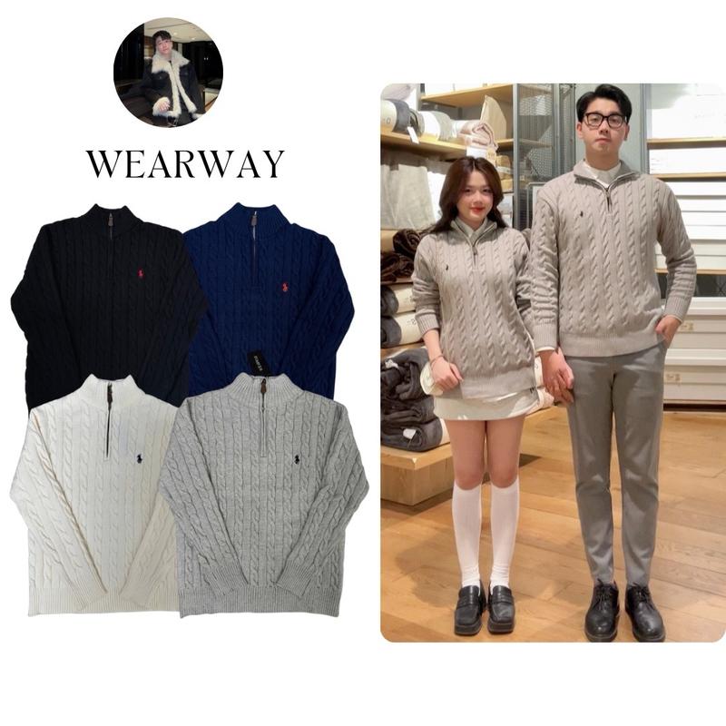 [ Wearway x Xiang ] Áo Len Half Zip Thêu Ngựa Cổ Lọ Vặn Thừng Chất Len Lông Thỏ Mềm Mịn By Wearway Nam Nữ Menswear