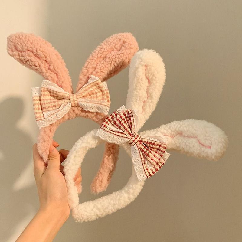Băng Đô Thỏ, CHANBAEK, Có Tai Thỏ, Thiết Kế Thỏ, Thắt Nơ Hoạt Hình, Thích Hợp Cho Mùa Thu Và Mùa Đông, Đơn Giản, Băng Đô Cài Tóc Mặt, Băng Đô Thỏ, Băng Đô Nhồi Bông, Dây Buộc Tóc Nữ, Với Thiết Kế Thắt Nơ 2
