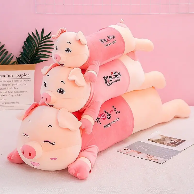 Gấu bông heo áo hồng thêu chữ, gối ôm con heo khổng lồ. Đồ Chơi Thú Nhồi Bông Voi