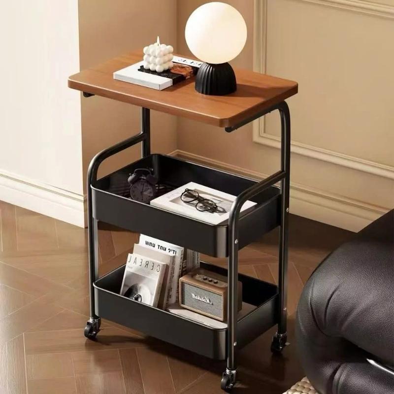 Kệ để đồ 3 tầng, kệ để bên sofa,Có Bánh Xe Xoay 360 Độ, sử dụng cho phòng khách và phòng ngủ