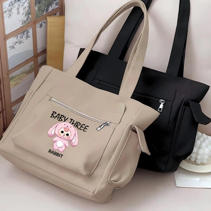 Túi tote HELLO mumu ngăn phục trước có khóa kéo, hình in kute vừa sách vở A4 , laptop 14inch  Bag Nữ Đeo Vai