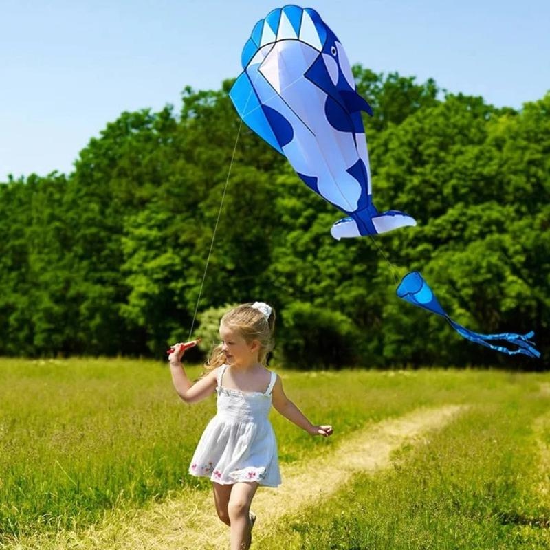 Diều Cá Voi / Cá Heo Lớn, Hàng Mới Về, Diều Mềm Một Dây, Diều 100 Mét, Dây Kite Ripstop, Đồ Chơi Bay Bằng Nhựa, Thể Thao Vui Nhộn Ngoài Trời, Diều Tốt, Diều, 2,2m 4