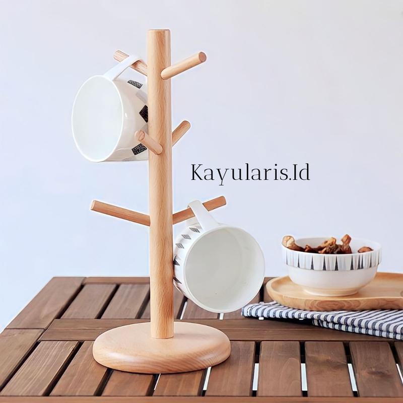 Rak Gelas Kayu Gantungan Gelas Minimalis Aesthetic Kayu 2