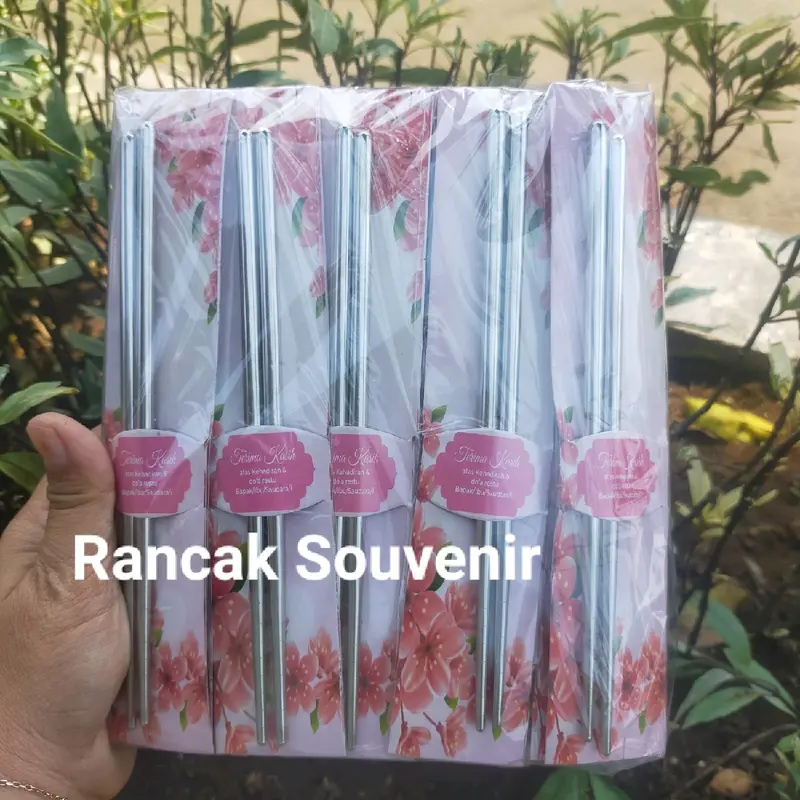 Isi 100 Pcs Souvenir Sumpit Stenlisst Kemasan Alas Shabby Cantik Unik Souvenir Murah Bermanfaat Souvenir Pernikahan Khitanan Ulang Tahun Souvenir Stenlis 0