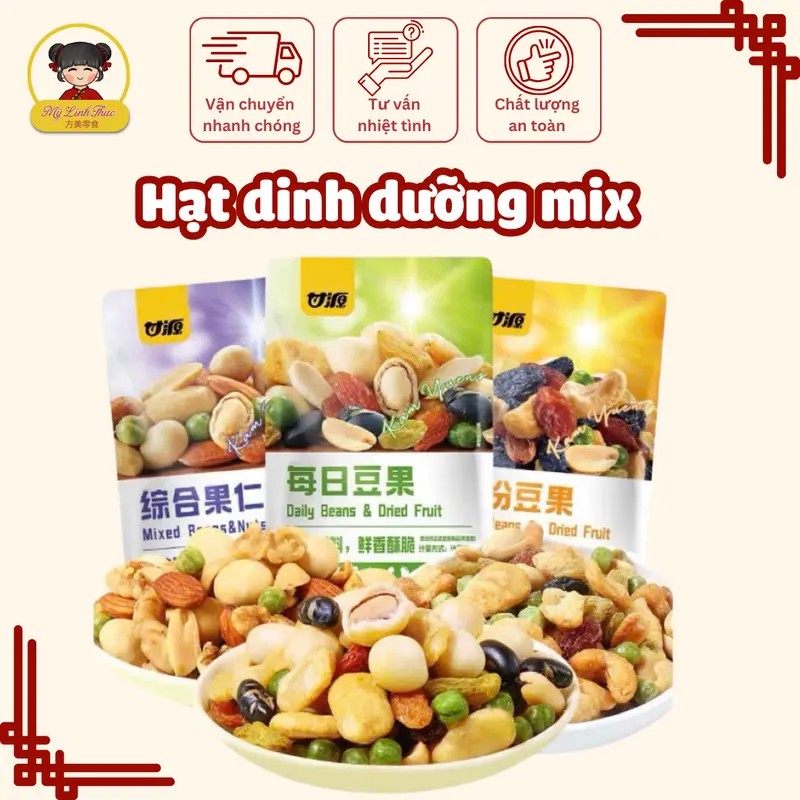 Gói hạt mix dinh dưỡng tổng hợp nhiều hương vị sấy giòn, đồ ăn vặt Snack - Food 0