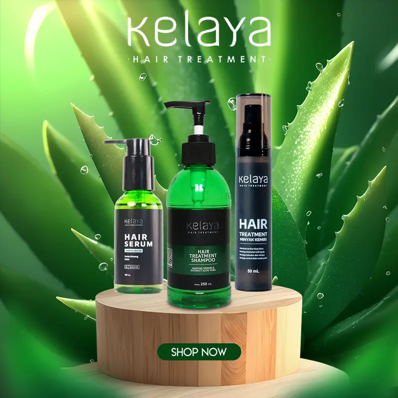 PAKET KELAYA HAIR TREATMENT Shampoo + Hair Serum + Minyak Kemiri Ekstrak Kemiri With Aloevera Original BPOM 1
