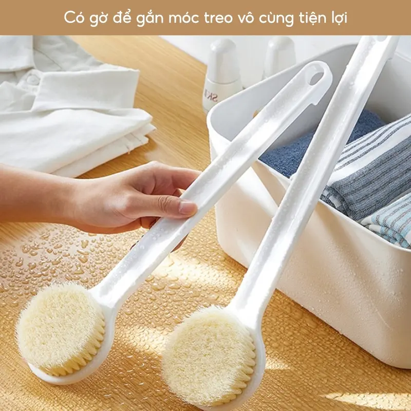 Bàn Chải Tắm Chà Lưng Tẩy Tế Bào Chết Mát Xa Cơ Thể Tay Cầm Dài Tiện Dụng Chất Liệu Cao Cấp Siêu Mềm Mịn 88839 5
