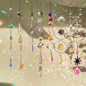Artificial Crystal Sun Catcher, 1 Set Creative Moon & Sun Design Windchimes, Hanging Decor for Home Garden, Housewarming Gifts, Garden Accessories