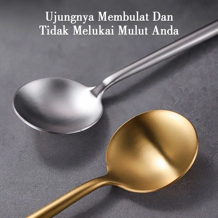 Bilipot Sendok Garpu Stainless Korean Spoon Fork Stainless Alat Makan Sendok Garpu Gold Silver Hitam 2