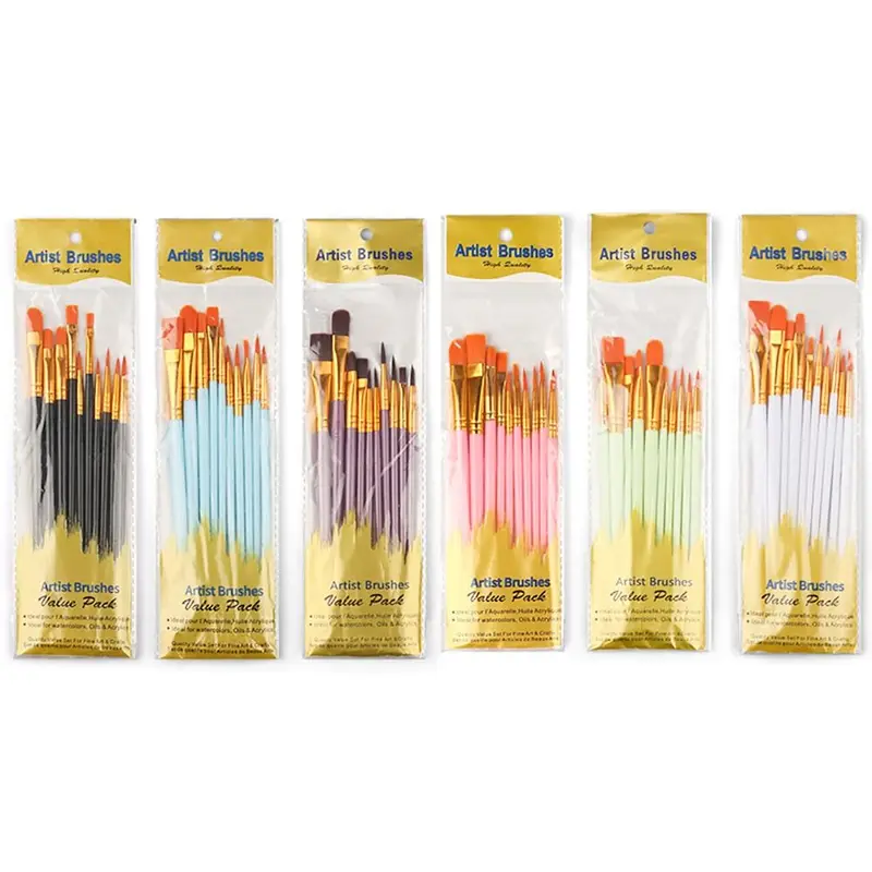 10 Cái/bộ Cọ Vẽ Màu Nước Nylon Bộ Cọ Vẽ Acrylic Màu Sắc Mới Đồ Dùng Nghệ Thuật Cọ Vẽ Sơn Chuyên Nghiệp Cọ Vẽ Sơn Dầu 5