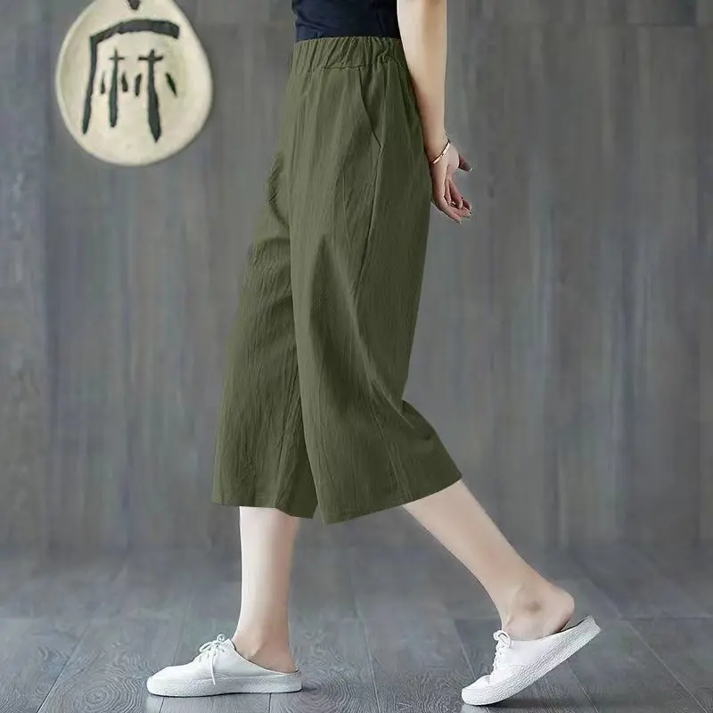 SG In the summer of 2023, the new cotton and linen wide-leg pants are thin and casual, and the seven-point joker sweatpants are harem pants.