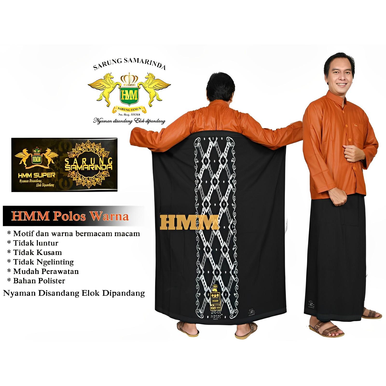 SARUNG SAMARINDA HMM POLOS HITAM Sarung Santri Sarung Halus Sarung Samarinda Katun Motif Muslim Dewasa Muslim Dewasa Batik Putih Pekalongan palestina