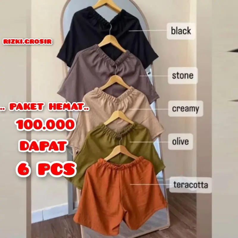 Hotpants cringkel air flow 100 ribu dapat 6 PCS celana Crinkle Airflow Shorts Wanita Nyaman