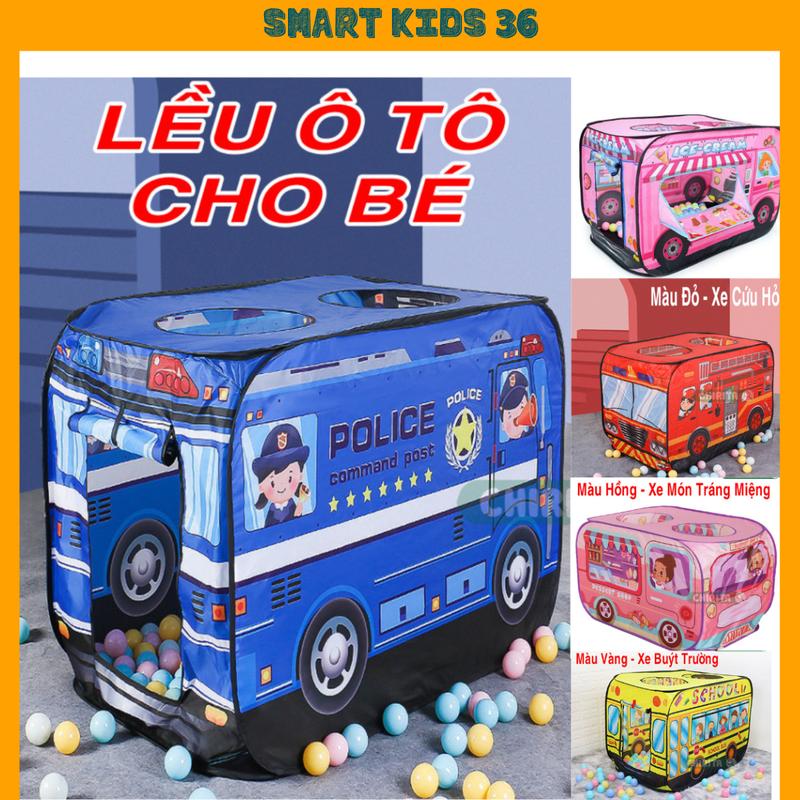 Lều Cho Bé Gái , Bé Trai Hoạt Tiết Xe Ô Tô - Nhà Đồ Chơi Lều Bóng Tự Bung Vui Chơi Trong Nhà Đồ Chơi Trẻ Em