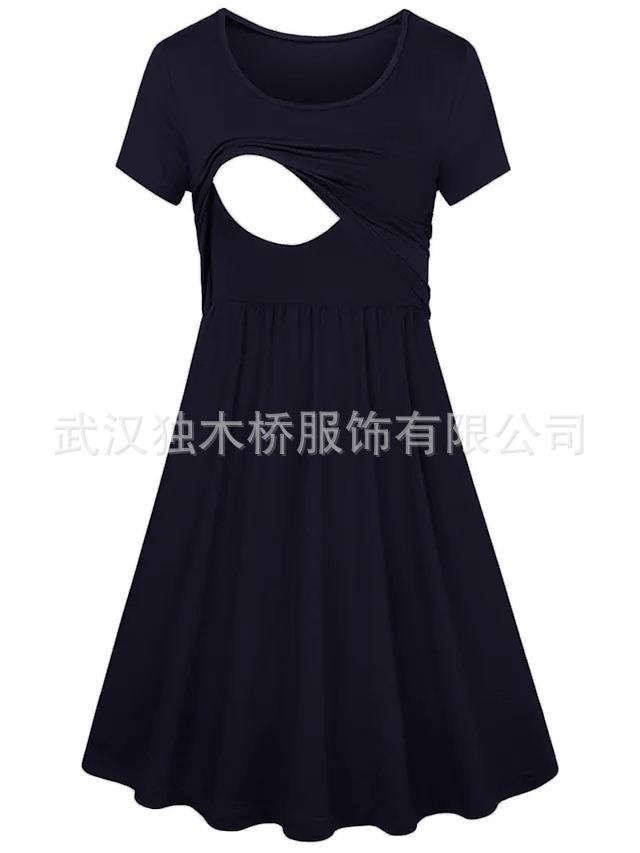 Product Introduction of Trendy Maternity Dresses for Spring/Summer 2025 Stylish Nursing Dresses for New Moms Comfortable and Fashionable maternity hospital sleepwear preggy  outfits breastfeeding  dress maternity  dress  plus  size damit  pang  binyag  ni  mommy 12