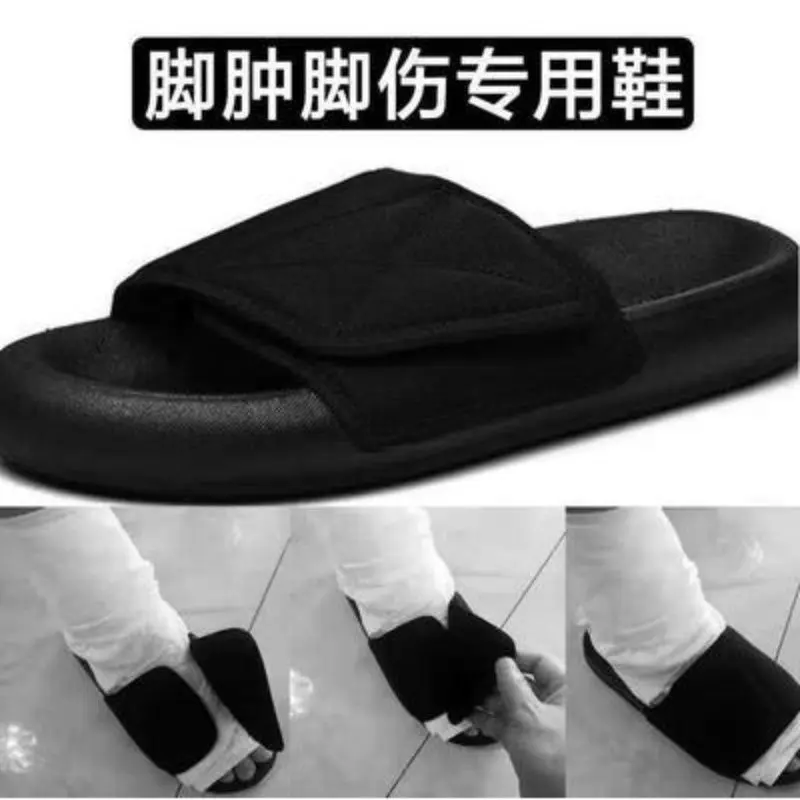 Selipar Lelaki, Saiz Besar, Lebar But, Sesuai untuk Warga Emas, Valgus Kaki, Kecederaan Kaki, Bengkak Kaki, Sandal Boleh Laras Velcro, 2024 Saiz Besar