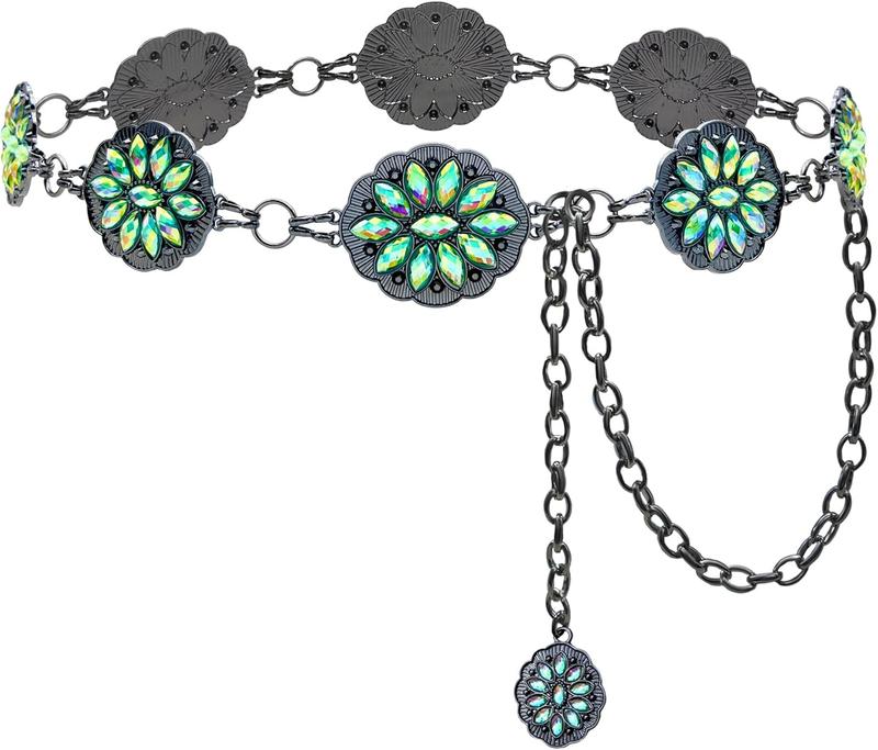 Sparkly chain belt deals