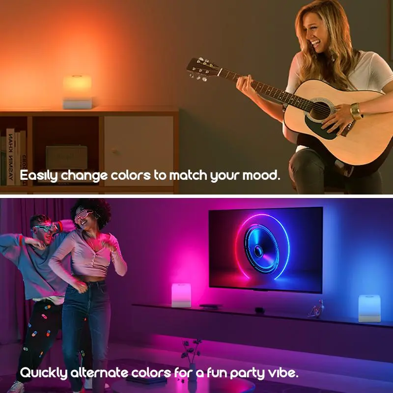 Touch Control Night Light, USB Rechargeable Table Light, Color Changing Atmosphere Light, Dimmable Night Light for Bedroom, Living Room, Home Decor, Smartphones 4
