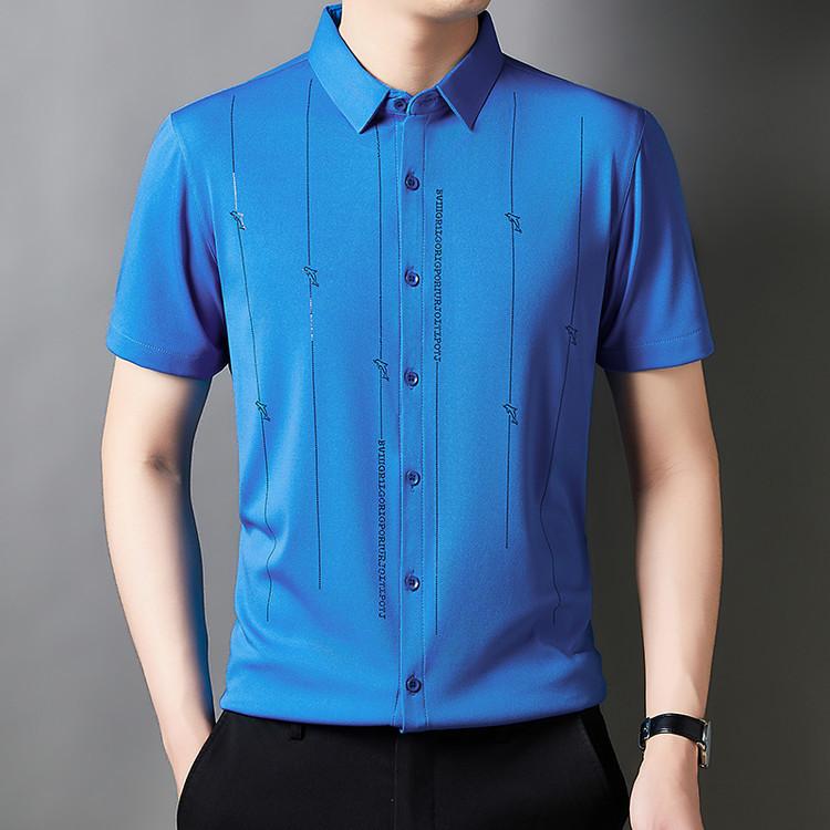 Product Introduction of Men's Casual Polo Shirt Short Sleeve Breathable Easy Versatile Striped Design 26