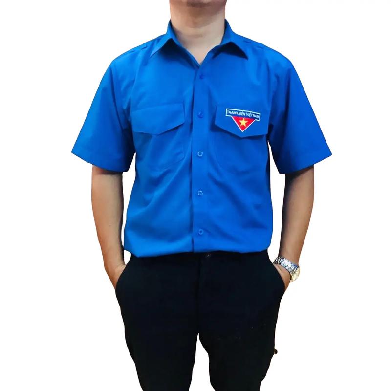 Áo đoàn, beut0302, Áo đoàn thanh niên Sơ Mi, vải tốt may đẹp Nam Menswear Nhung Jean