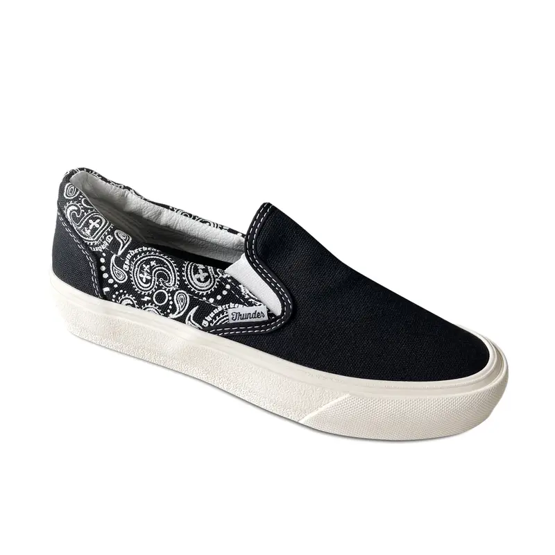 Sepatu Thunderbear - Slip On Voltaire Paisley BW canvas flat kasual Shoes Pria Sneakers 1