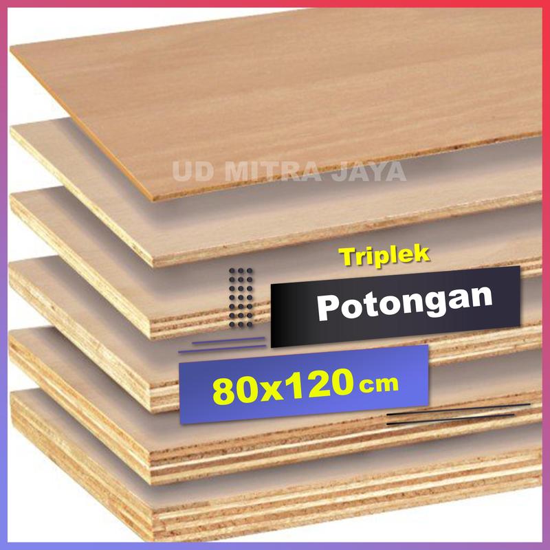 Triplek 4mm potongan ukuran  80x120   semi meranti  Kayu 1