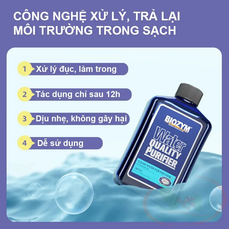 Biozym Water Quality Purifier - Dung dịch làm trong nước cao cấp bể cá thủy sinh , bể cá cảnh vi sạch 3