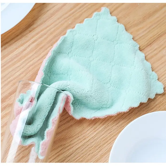 Khăn lau bếp đa năng 2 mặt siêu thấm nước kích thước 15x20cm lau ly chén vệ sinh thông minh Làm Sạch 4