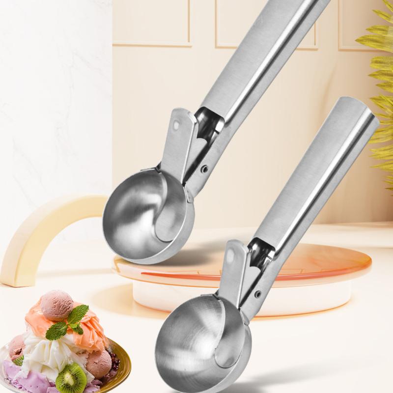 Product Introduction of Stainless Steel Multifunctional Iced Cream Spoons Non-Stick Fruit Ice Ball Maker Watermelon Ice Cream Spoon Tool Sugar Spoons 1