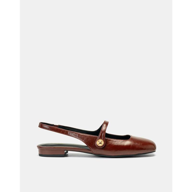 JUNO Giày Búp Bê Slingback Mũi Tròn - BB03134