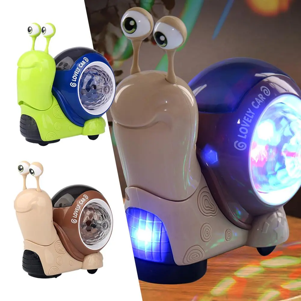 Creative Electric Snail Toy Kids Music Light Education Birthday Gifts Interactive Toys