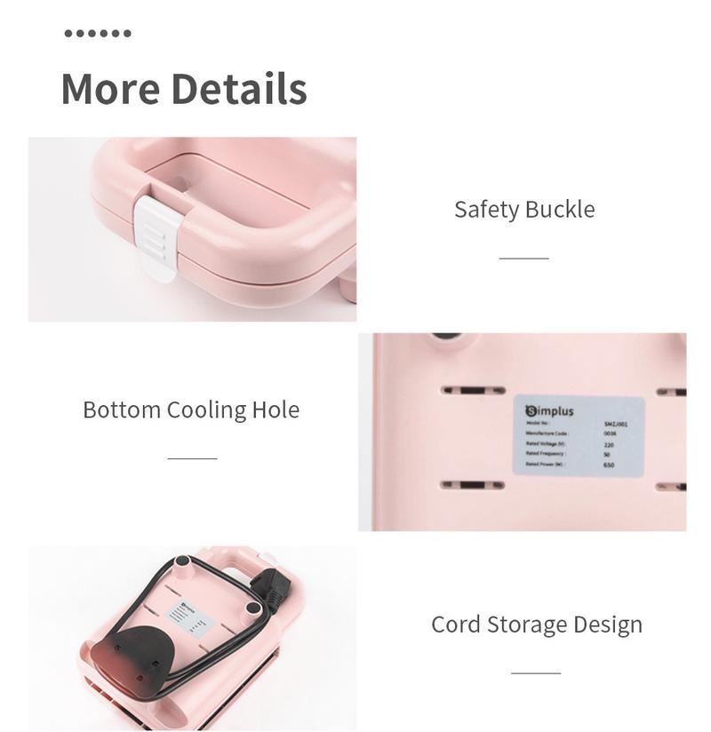Product Introduction of Sandwich Maker Panini Waffle Breakfast Bread Crepe Portable Household Small Baking Machine 29