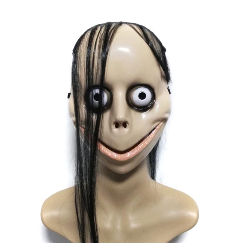 Product Introduction of Mặt Nạ MO MO Kinh Dị Halloween, Hàng Mới Về, Với Tóc Dài, Mặt Nạ Miệng Hình Chữ V, Với Tóc, Mặt Nạ Ma Nữ, Nhập Vai, Thích Hợp Để Hóa Trang, Mặt Nạ 6