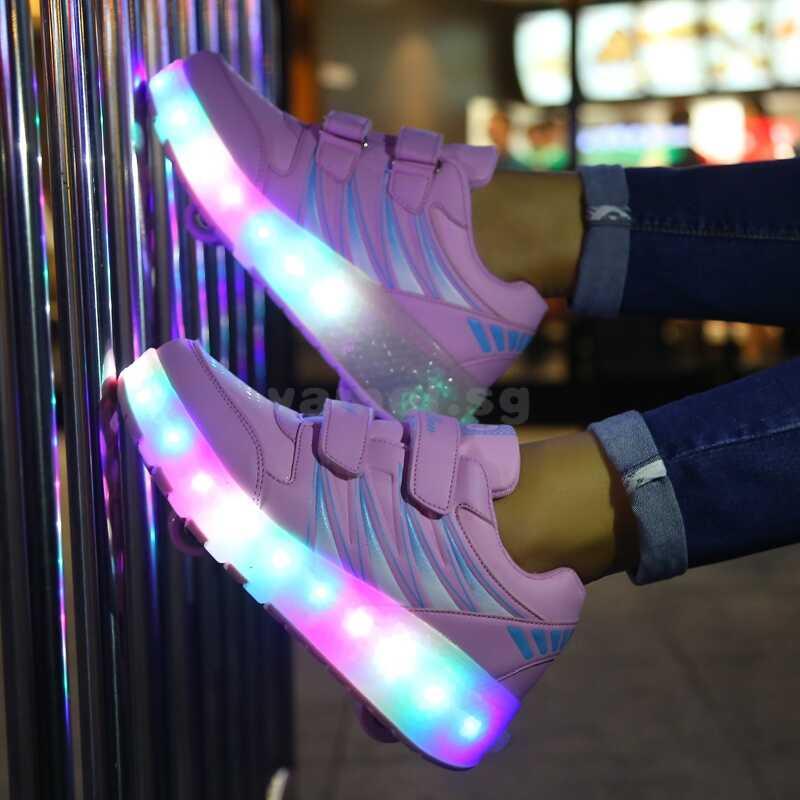 Product Introduction of Size 27 43 Kids Led Light Shoes Children Roller Skates Boy And Girls Sneakers 5