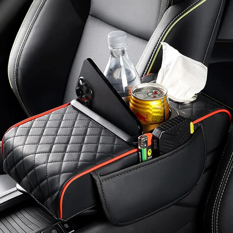 Car Armrest Box Pad, 1 Count Universal Car Tissue Box, Multi-functional Car Armrest Box Pad, Car Interior Accessories for Stowing & Tidying 4