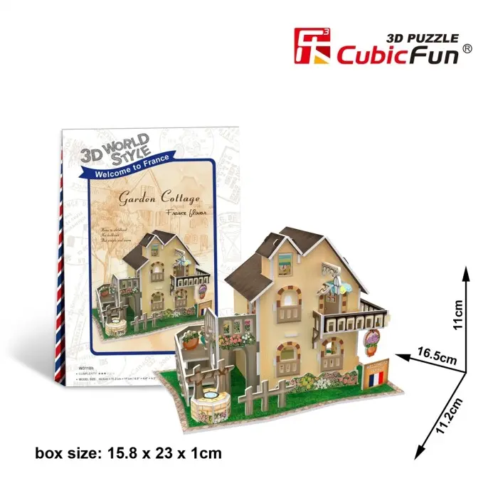 Cubicfun 3D Puzzle World Style France Series - Garden Cottage