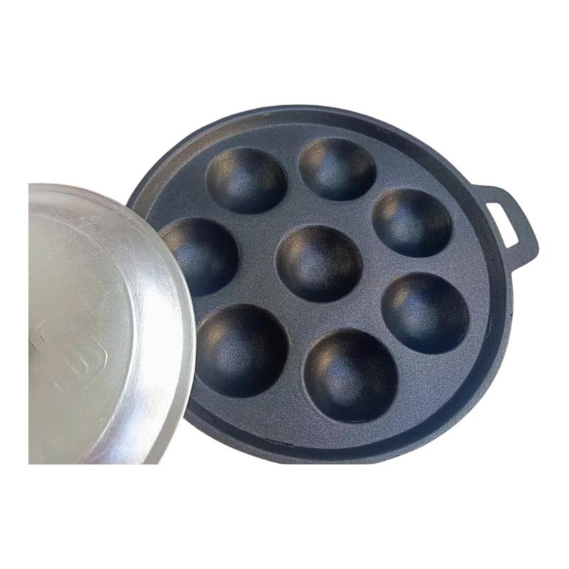 Khuôn bánh khọt 7 lỗ có nắp chống dính TỐT, chảo chống dính, khuôn làm bánh