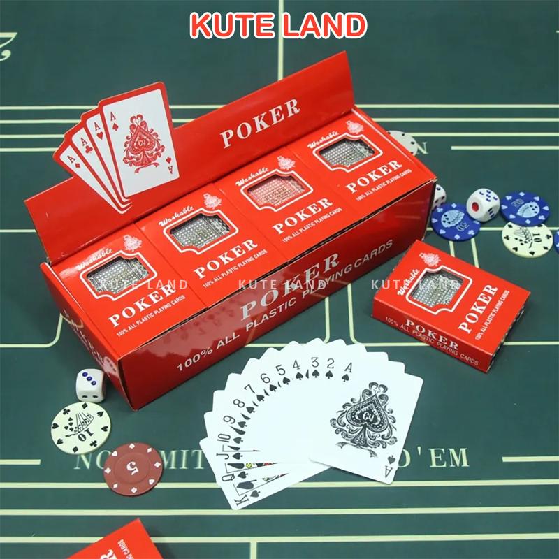 Bộ Bài Tây Poker Nhựa PVC Giá Rẻ WASHABLE Chất Liệu Chống Thấm Nước Có Thể Uốn Cong Mà Không Gãy