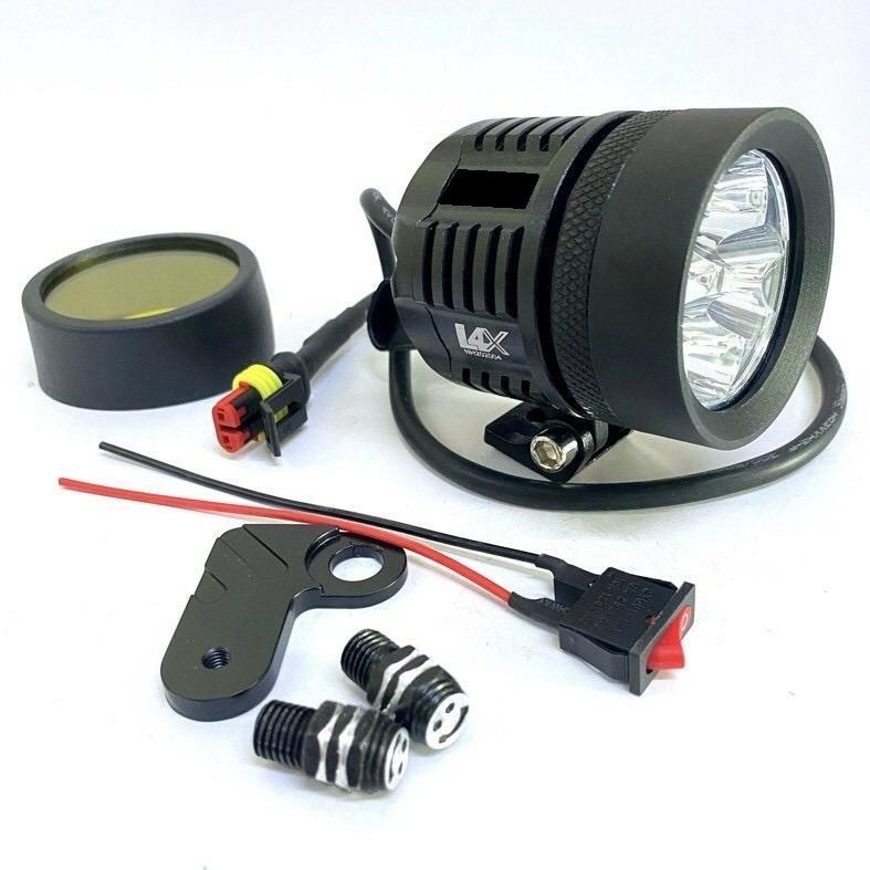 Đèn Trợ Sáng L4X-Loại 1 Chống Nước Tuyệt Đối Full Phụ Kiện + Len Chụp Vàng Led Bi Kem Ô Cao Su