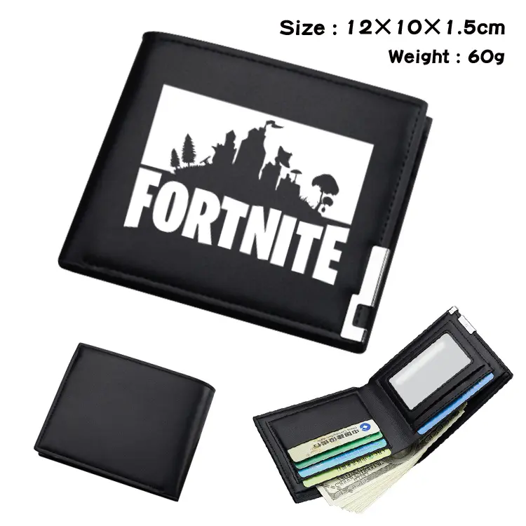 BATTLE ROYALE Game Cartoon Student PU Folding Wallet Children's Short Black Wallet