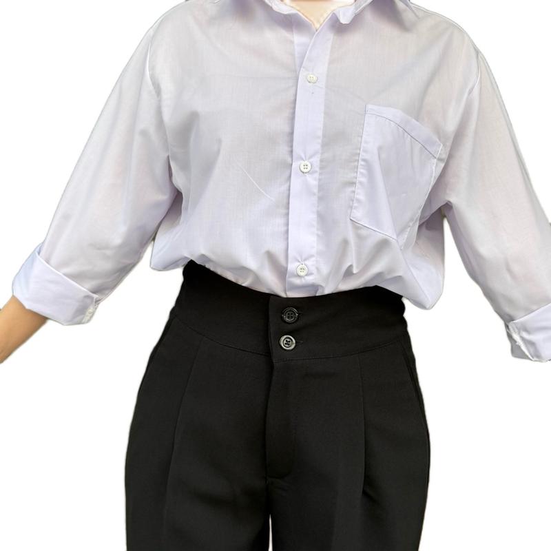 Quần Tây Ống Đứng Cài 2 Nút Nhựa From Dáng Bacis