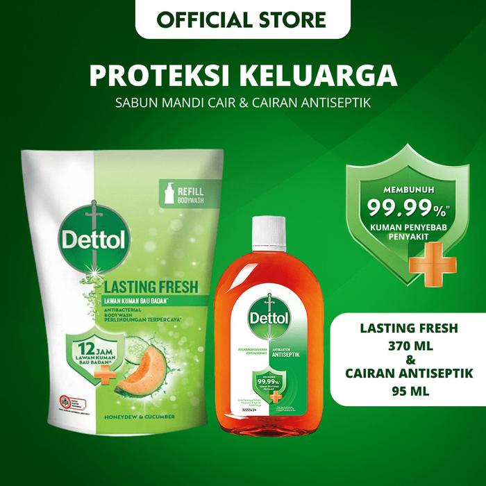 Gambar Paket Bundle | Dettol Sabun Mandi Cair Lasting Fresh 370g + Cairan Antiseptik 95ml - Body Wash dari Aki Murah Jakarta Kota Tangerang Selatan Tokopedia