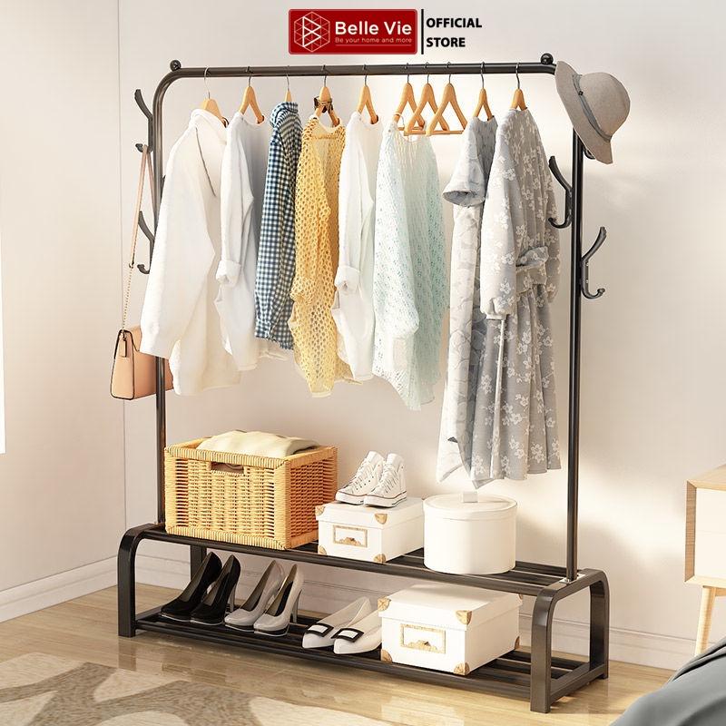  Giá Treo Quần Áo Bằng Kim Loại 1 Gian 2 Tầng Kệ Treo Quần Áo 1 Gian 2 Tầng Để Đồ Đa Năng Lắp Ráp Tiện Lợi 