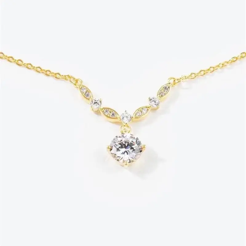 Vòng Cổ Sáng, Kim Cương Đầy Đủ, Dây Chuyền Xương Đòn Nữ, Thiết Kế Đặc Biệt, Giá Cả Phải Chăng, Sang Trọng Và Thanh Lịch, Dễ Phối Đồ, Mặt Dây Chuyền Không Phai Màu, Đồ Trang Trí Chain 4